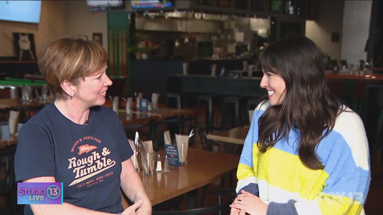Checking out Rough & Tumble women's sports pub in Ballard
