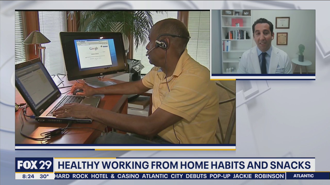 Healthy working from home habits and snacks