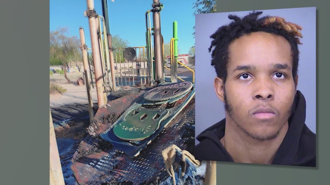 Man arrested in connection with playground fire | FOX 10 Phoenix