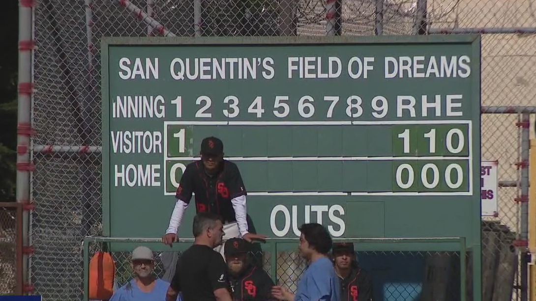 Baseball game at San Quentin's 'Field of Dreams'