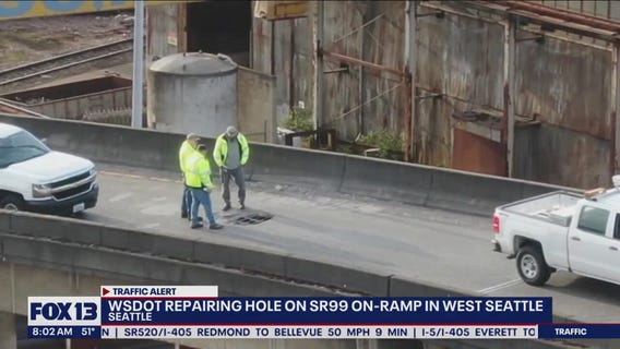 Drivers reporting blown tires at West Seattle Bridge ramp to SR 99 (8:00a.m.)