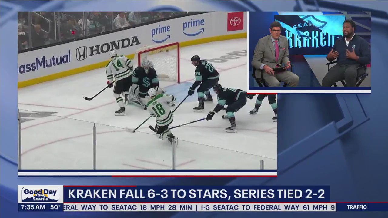Kraken fall 6-3 to Stars, series tied