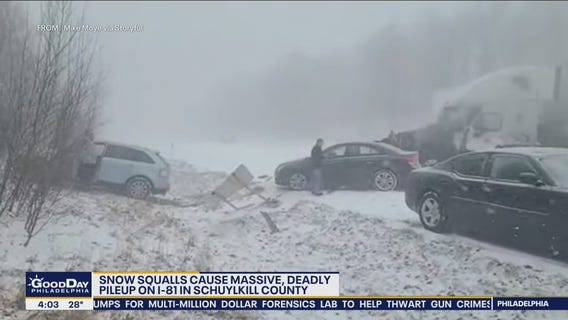 Snow squalls cause deadly pileup on Pennsylvania highway