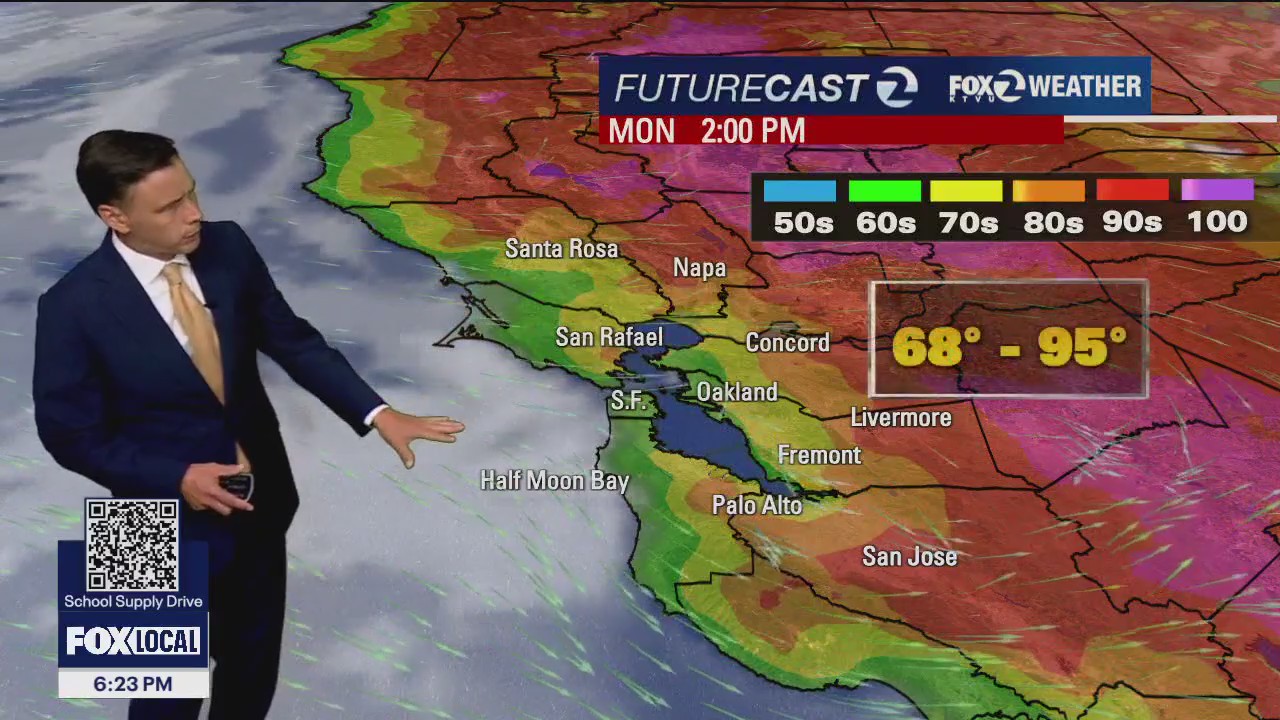 Another hot day inland