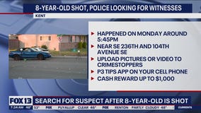 8- year-old shot in Kent, police looking for suspect