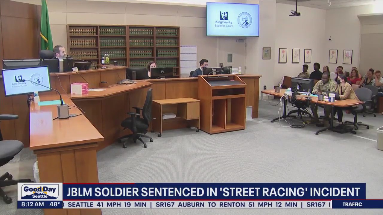 Soldier sentenced in 'street racing' incident