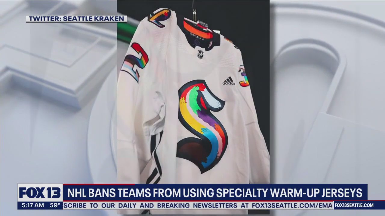 NHL bans teams from using specialty warm-up jerseys