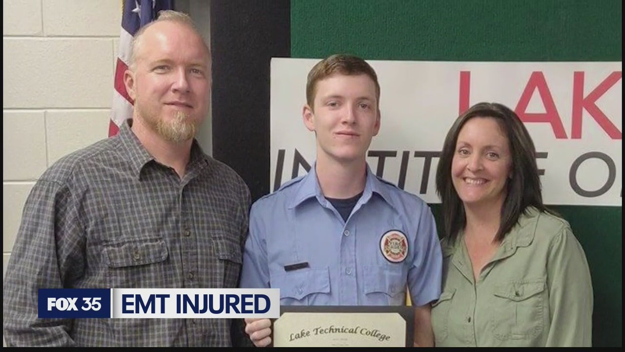 EMT critical condition after being struck by vehicle