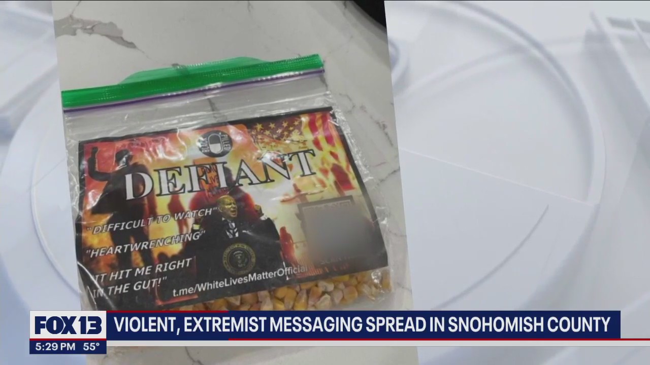 Violent, extremist messages appeared on doorsteps around the North Sound ahead of Juneteenth