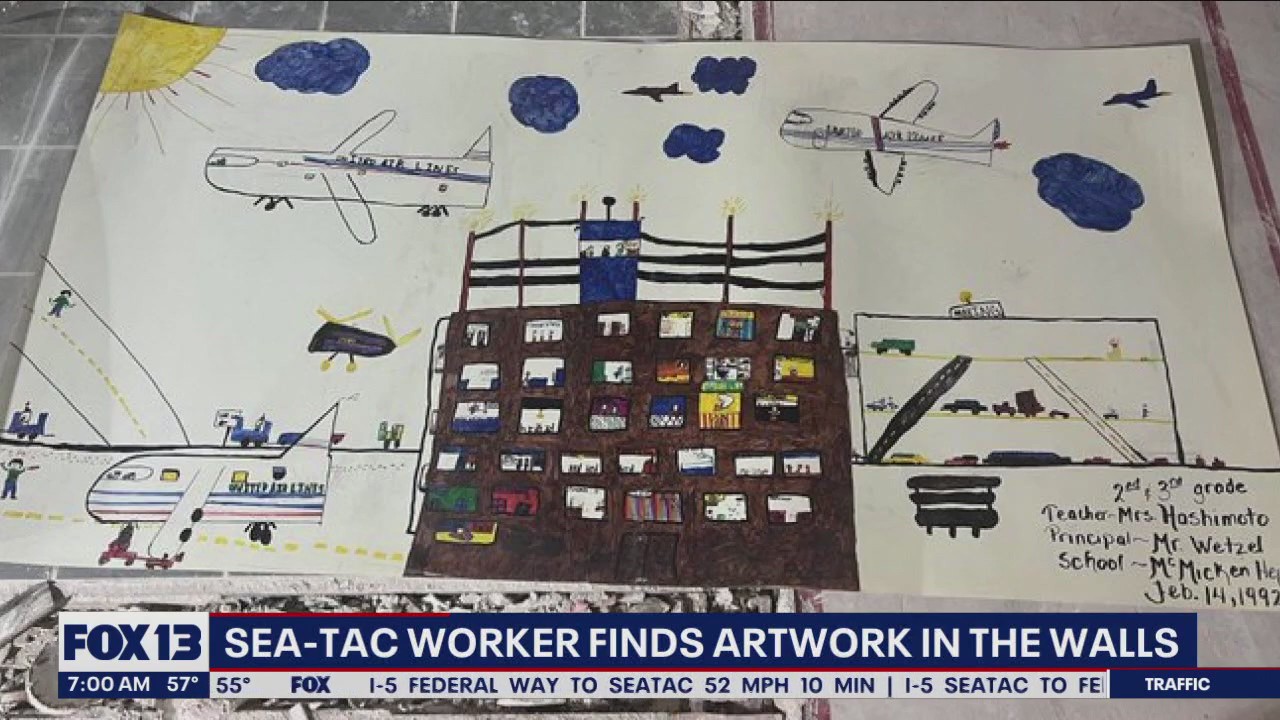 Sea-Tac worker finds artwork in the walls
