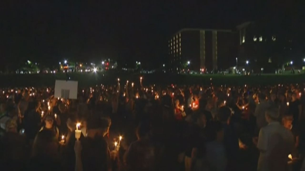 Peaceful candlelight vigil held at University of Virginia in Charlottesville