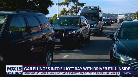 Car plunges into Elliott Bay with driver still inside
