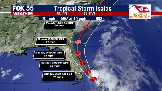 Isaias weakens to tropical storm, but could regain strength