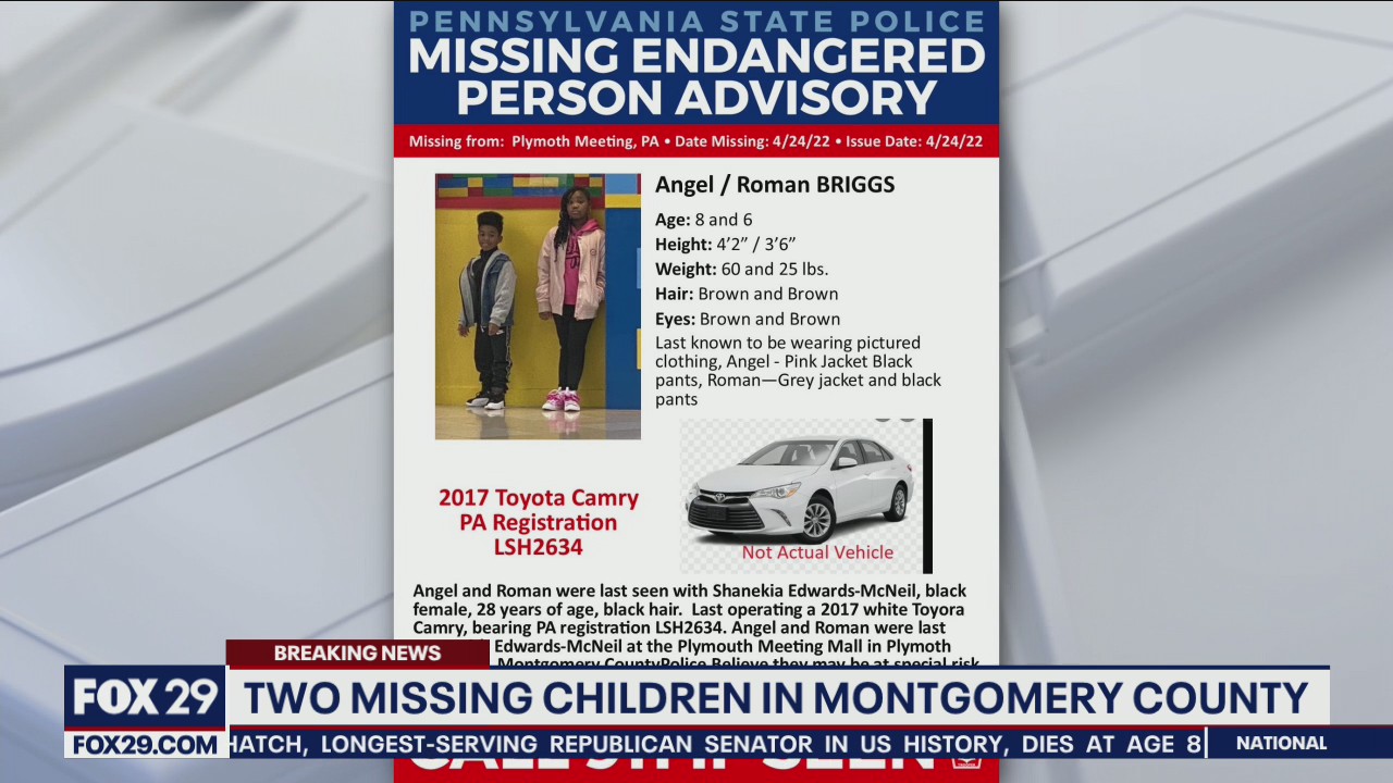 Plymouth Twp. Police ask help locating 2 missing, endangered children