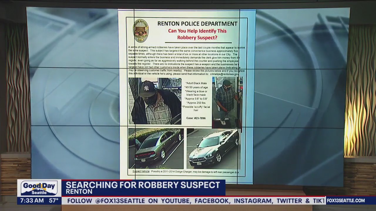 Searching for Renton robbery suspect