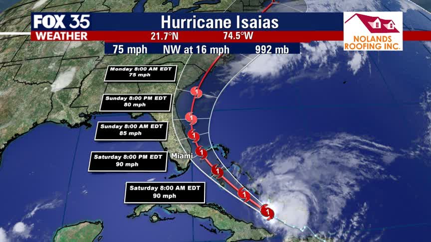 11 a.m. Hurricane Isaias update