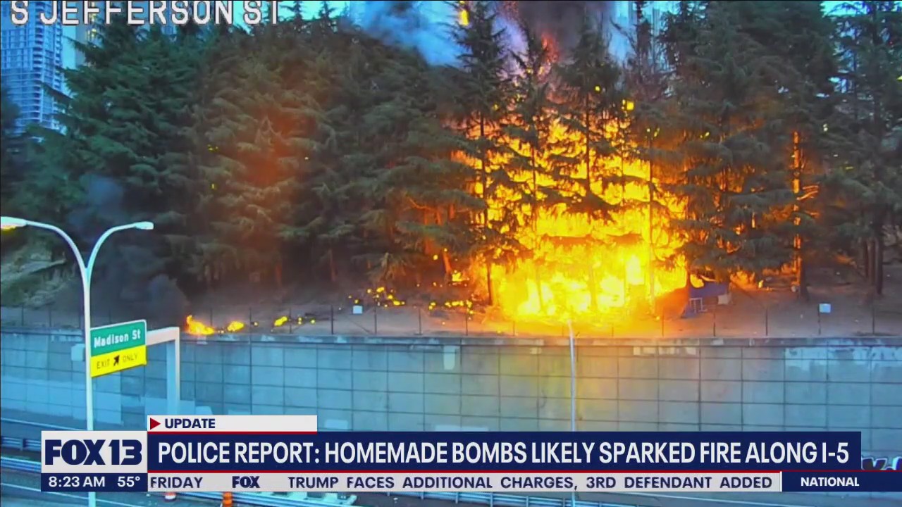 Police Report: Homemade bombs like sparked fire along I-5