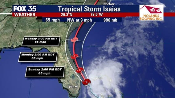 Tropical Storm Isaias inching closer to Central Florida coast