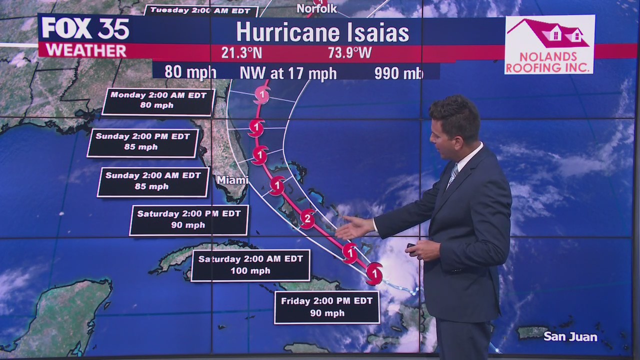 8 a.m. Hurricane Isaias update