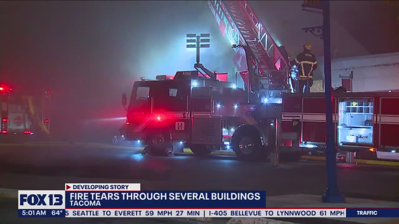 Fire tears through several buildings