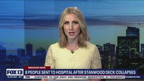 8 sent to hospital after Stanwood deck collapse
