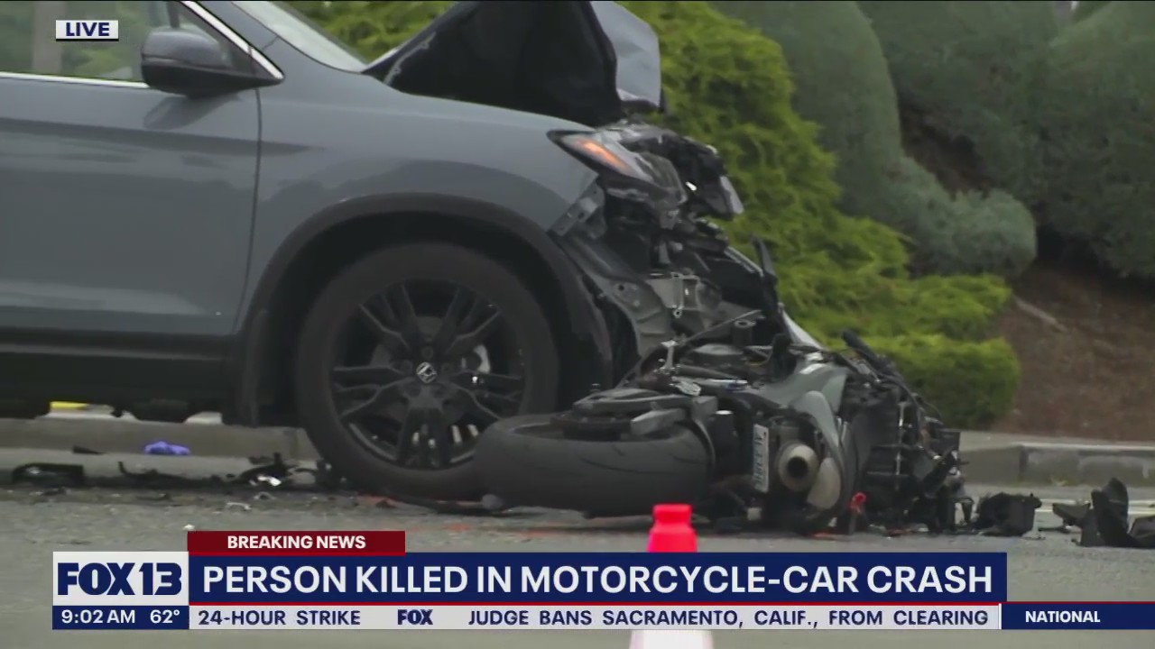 Person killed in motorcycle, car crash in Renton