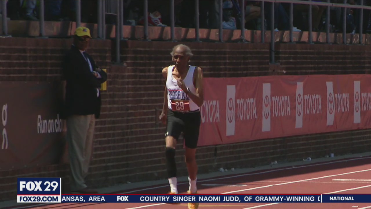 100-year-old NJ native and WWII veteran runs in Penn Relays
