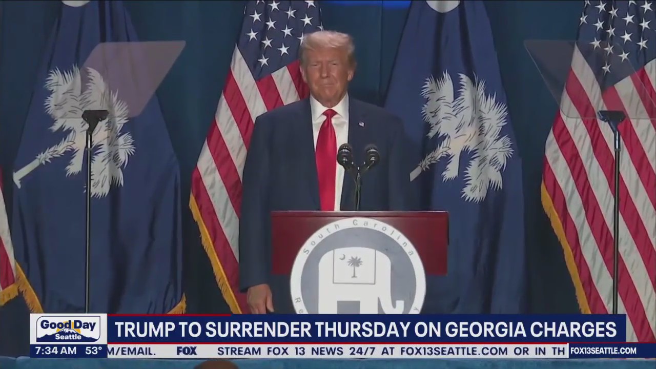 Trump to surrender Thursday on Georgia charges