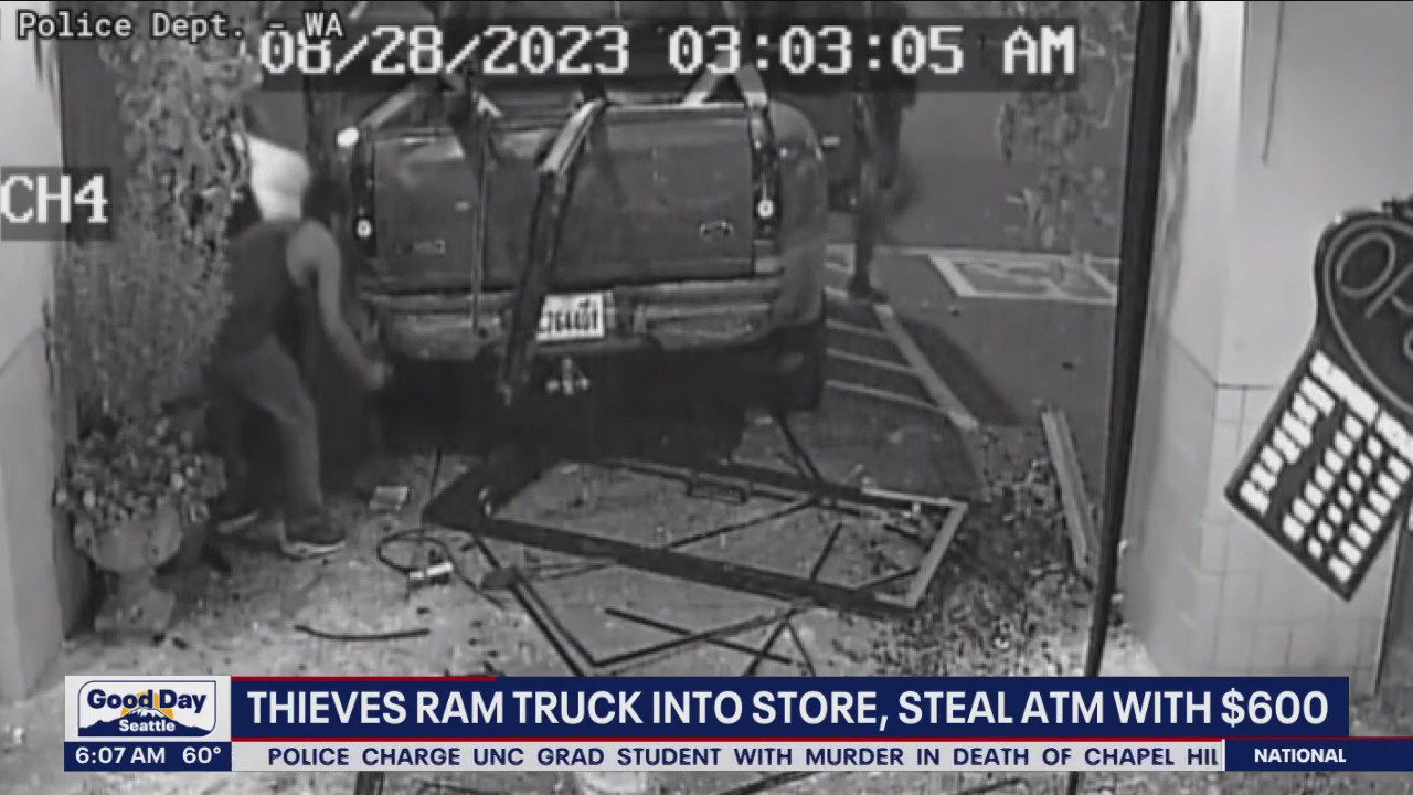 Thieves ram truck into store, steal ATM with $600