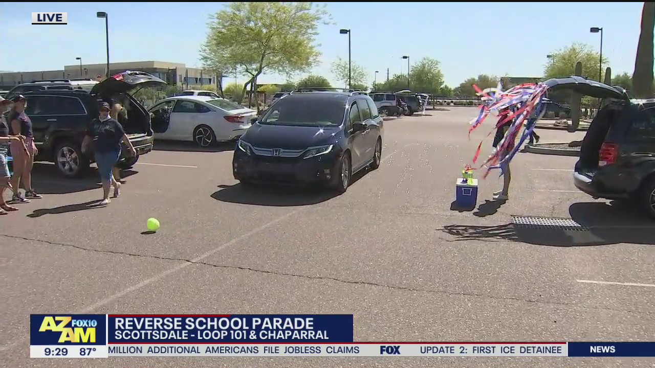 Reverse school parade at Noah Webster School in Scottsdale