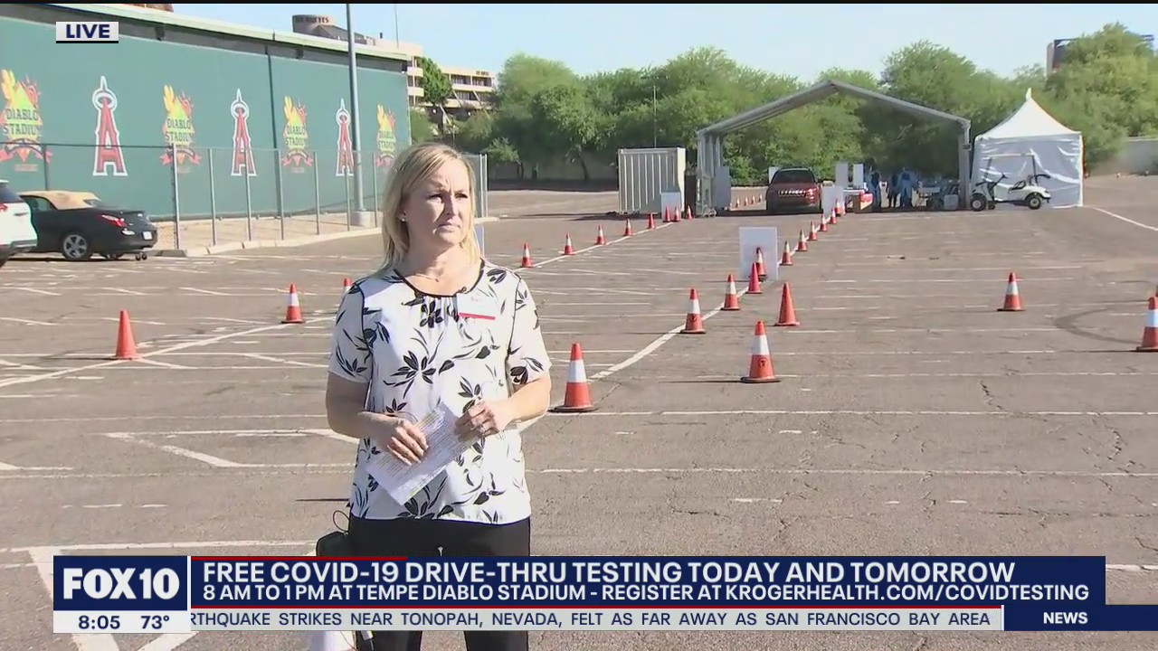 Free COVID-19 drive-thru testing at Tempe Diablo Stadium