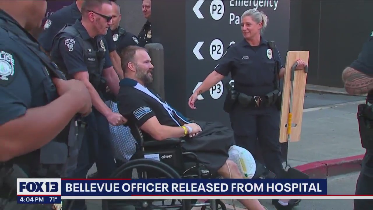 Bellevue officer injured released from hospital