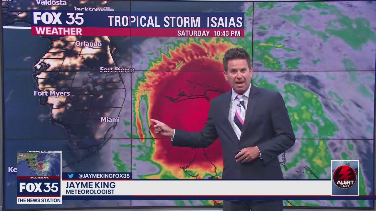 Tropical Storm Isaias moving slowly as rain and wind pick up in Florida