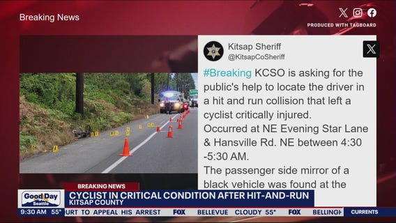 Cyclist in critical condition after hit-and-run