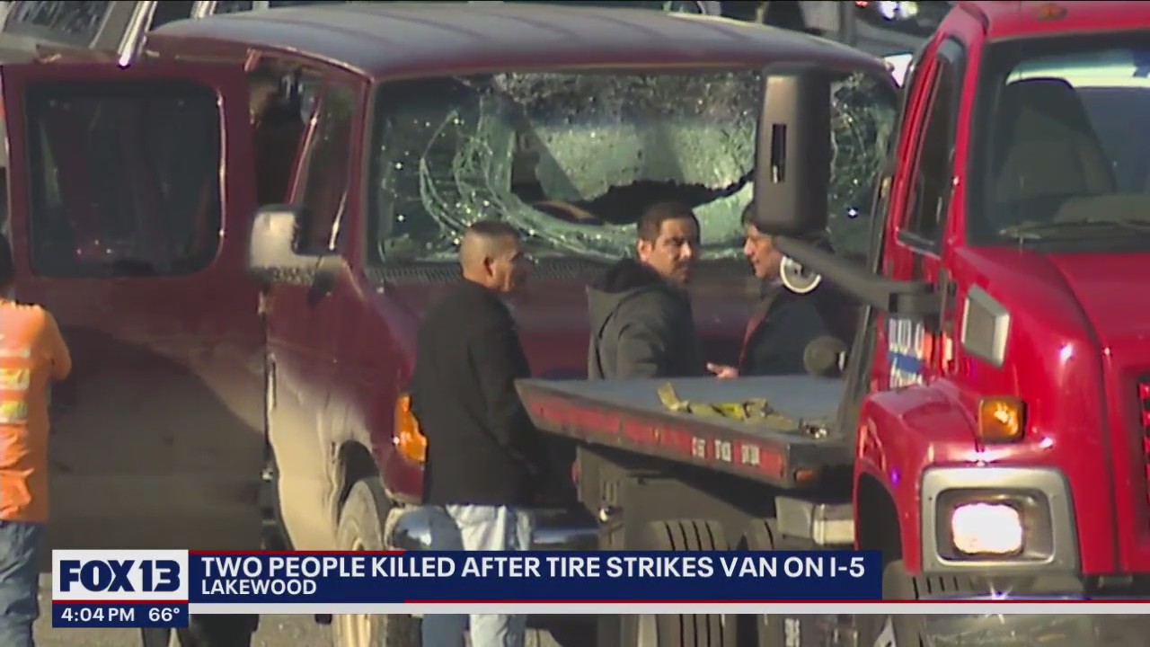 Two killed near JBLM after rogue tire flies through windshield