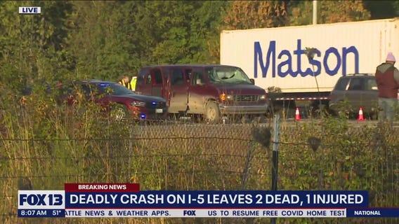 Deadly crash investigation on I-5 near JBLM