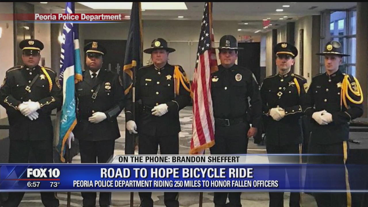 Police participating in Road to Hope bicycle ride