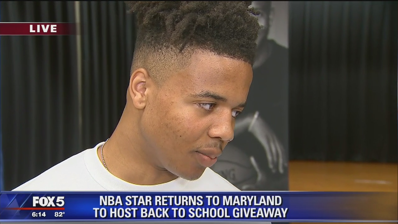 Markelle Fultz returns to Upper Marlboro to give away backpacks, school supplies at his middle school