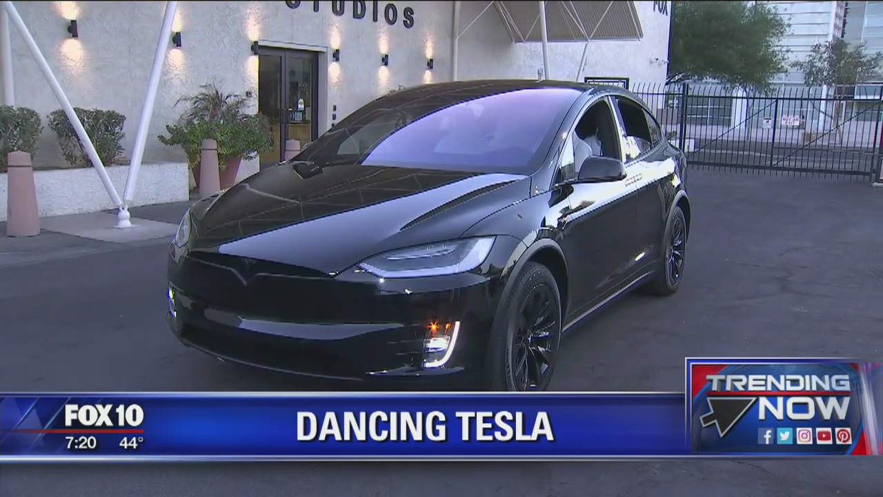 'Dancing' Tesla Model X visits AZAM
