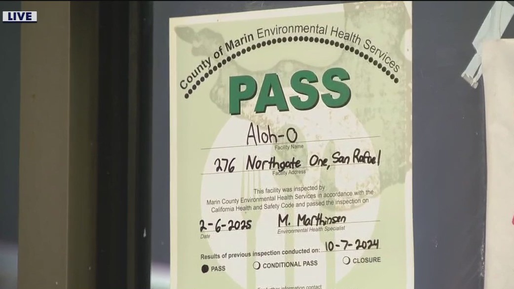 Expired health inspection cards at Marin County restaurants