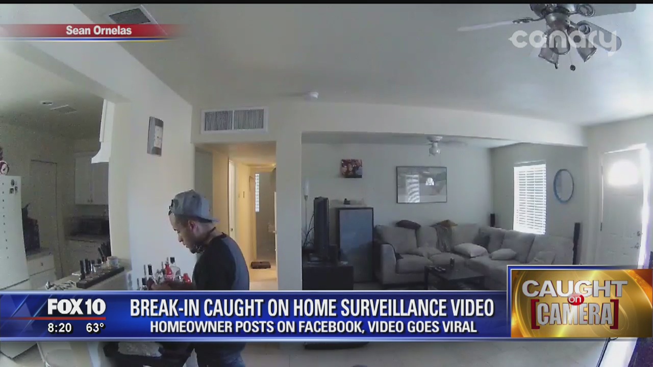 Break-in caught on home surveillance video