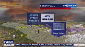 Winter storm warning in Sierra