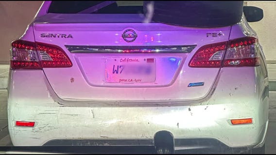 California driver busted with handwritten license plate