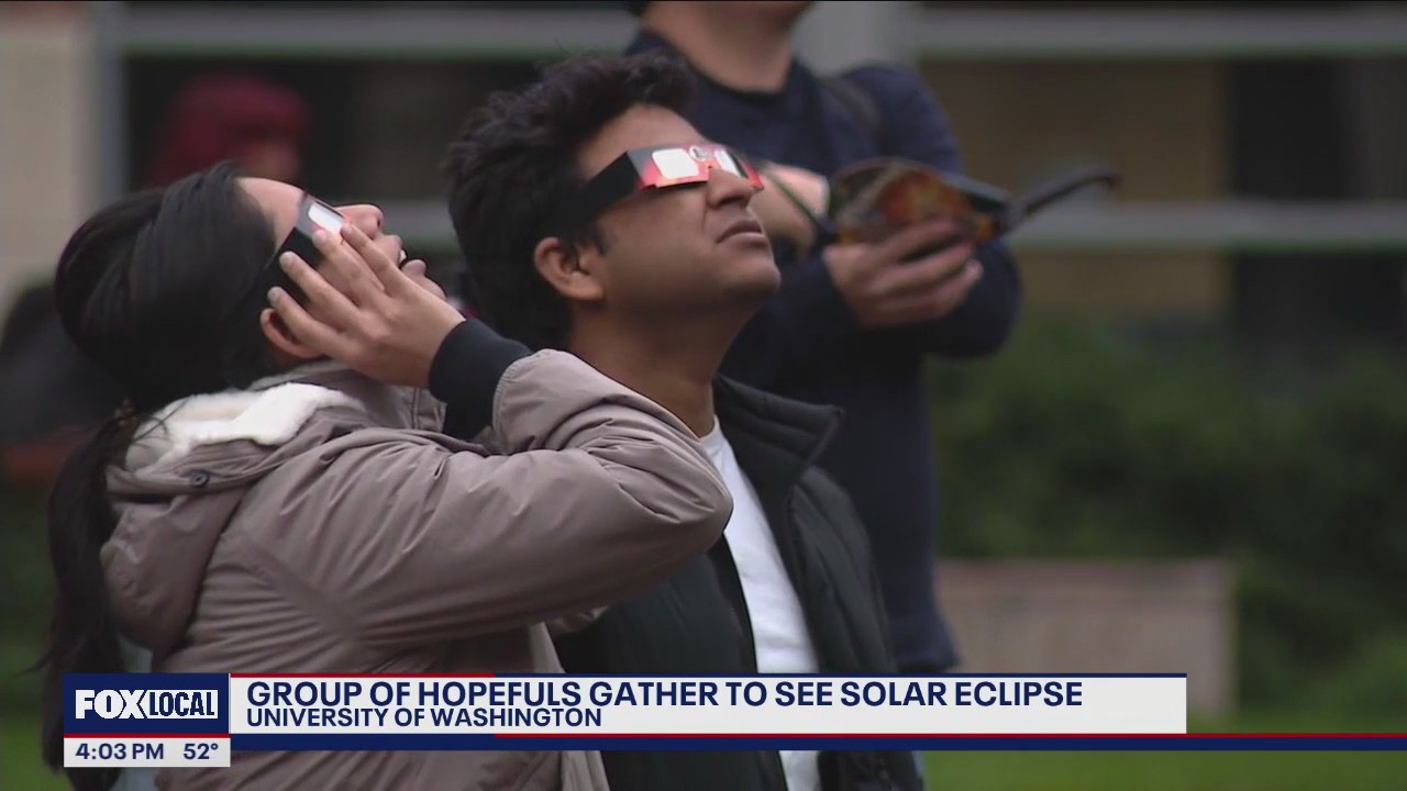 Gray skies and rain squashes Seattle partial eclipse viewing party