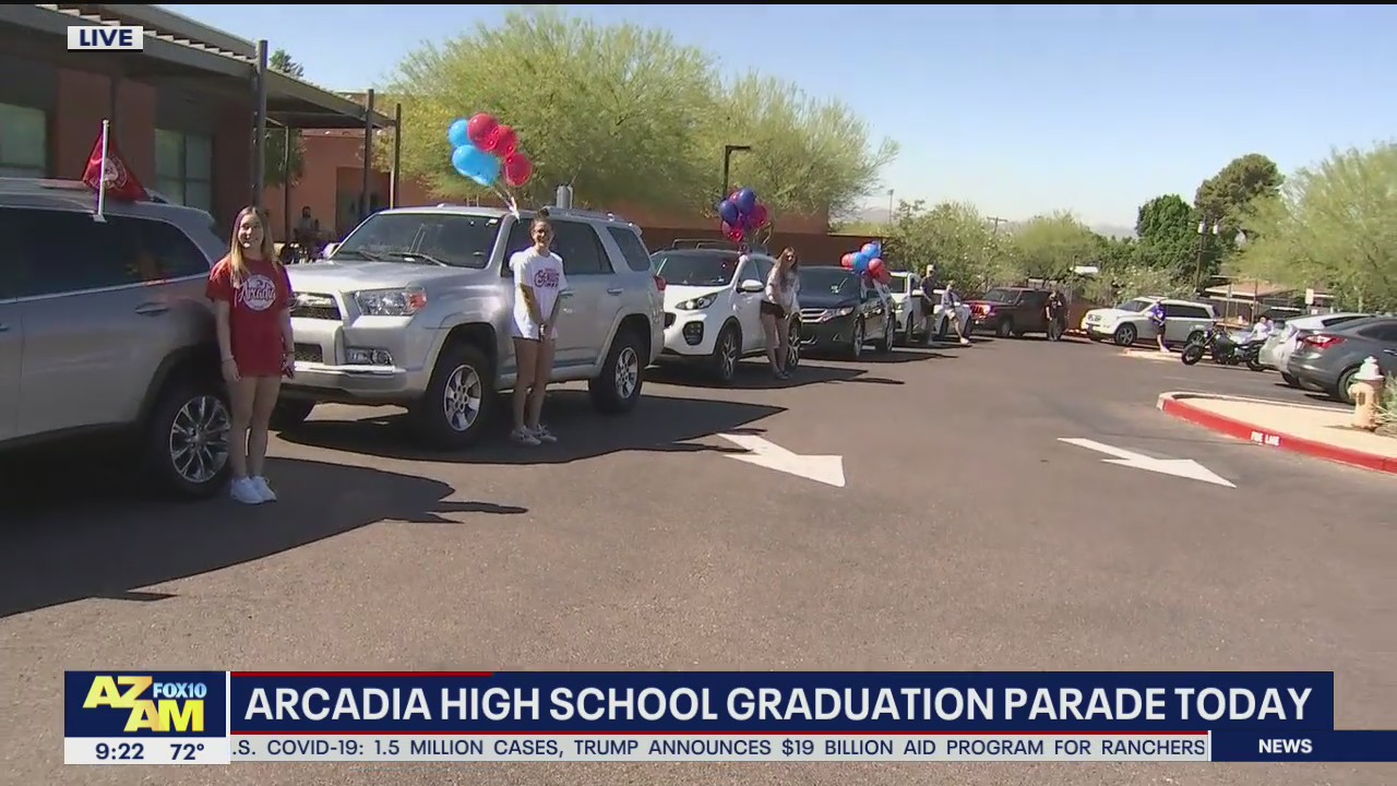 Arcadia High School holding graduation parade