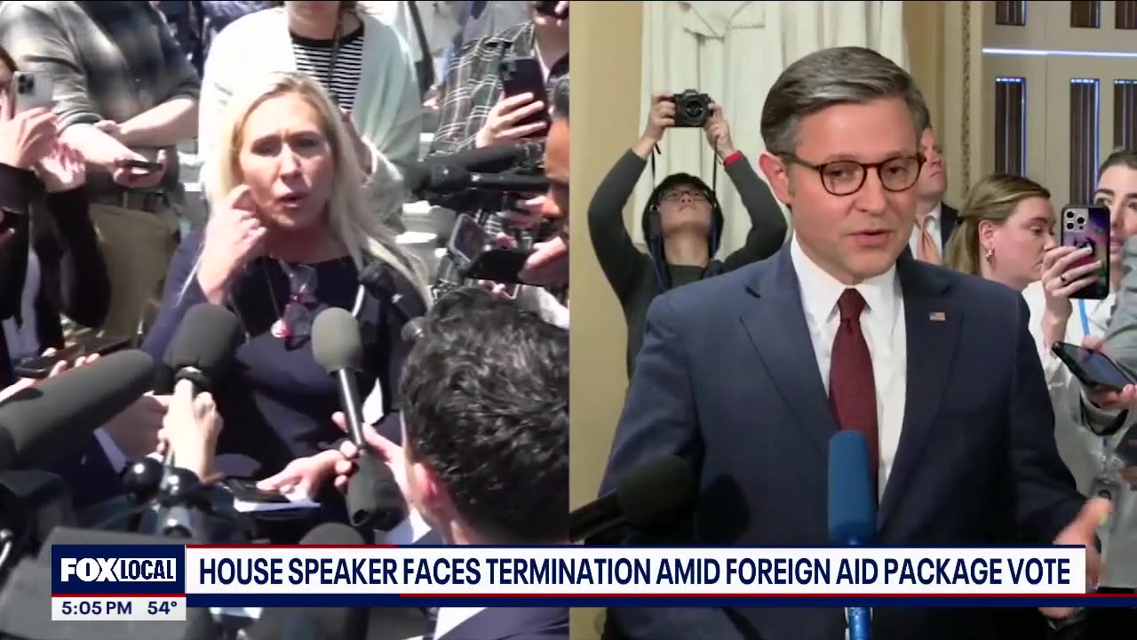 House Speaker Mike Johnson faces termination over aid package vote