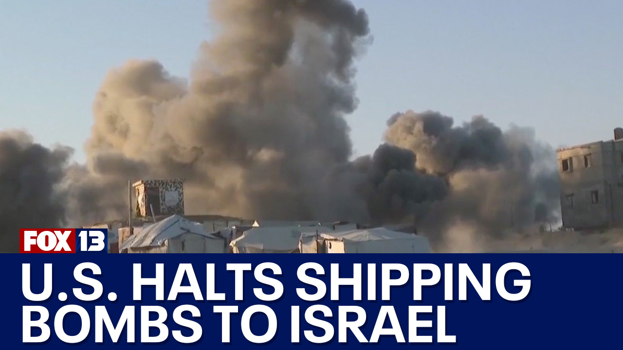 U.S. halts shipping bombs to Israel