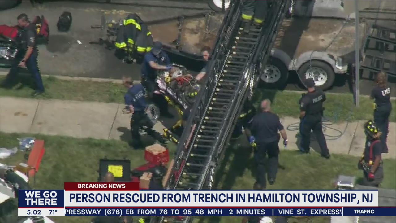 Person rescued from trench in Hamilton Township