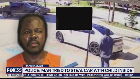Police say man tried to steal car with child inside