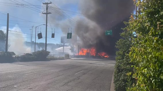 Massive fire burning in south Seattle